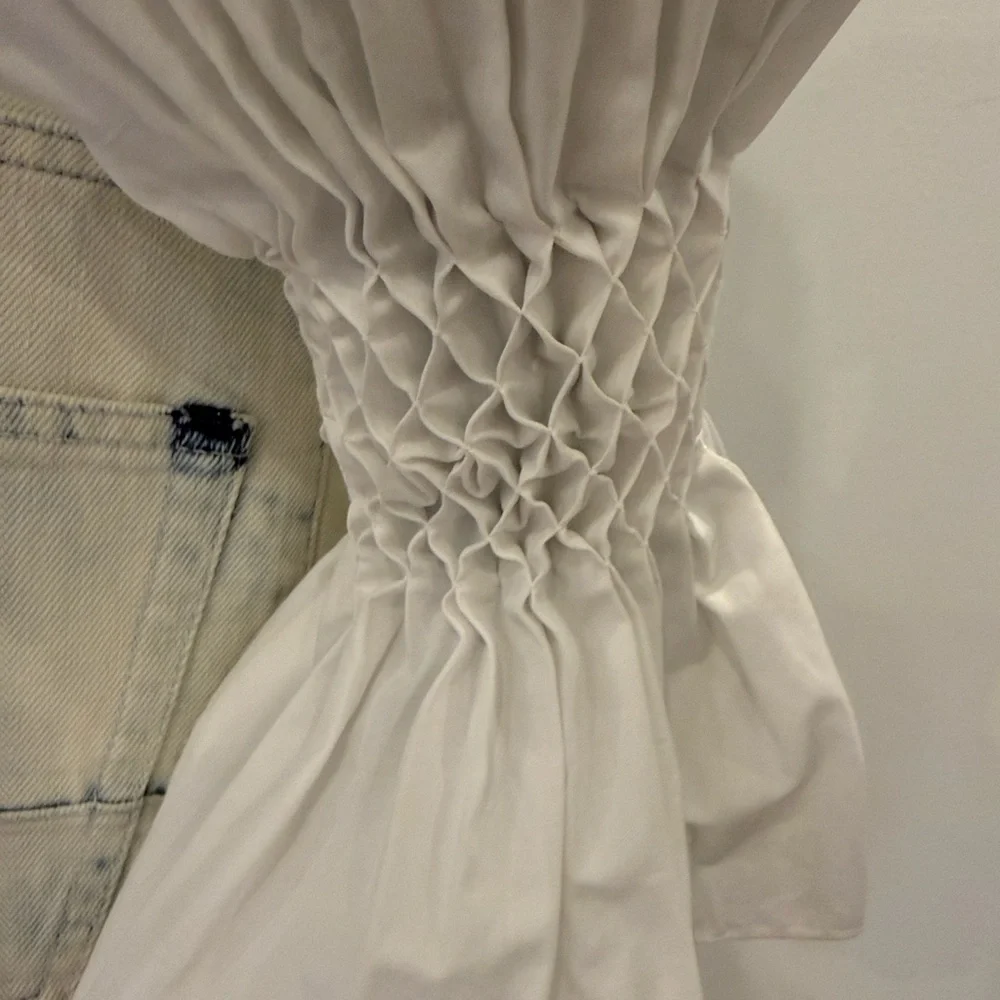 Kenzo Paris Smocked High Neck Blouse FR 38 | Dramatic Sleeve | Wrn Once - Picture 9 of 15